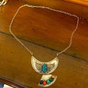 Jb silver necklace with stones